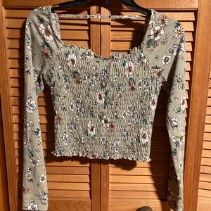 Floral Smocked Crop Top